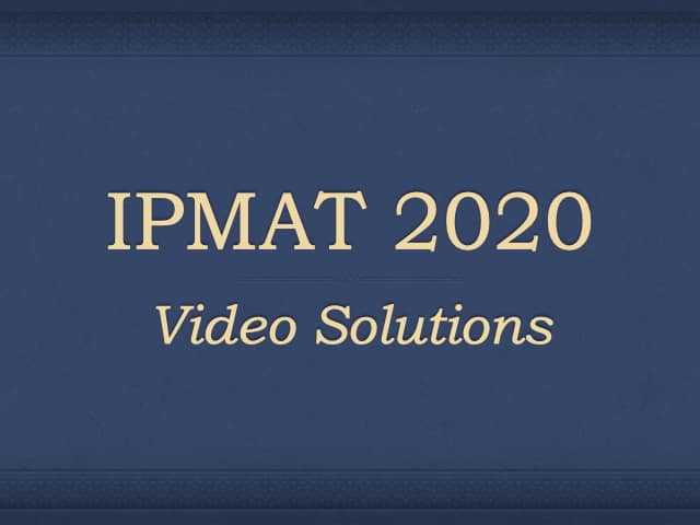 Previous Year Papers Video Solutions 3 ipmat 2020 video solutions