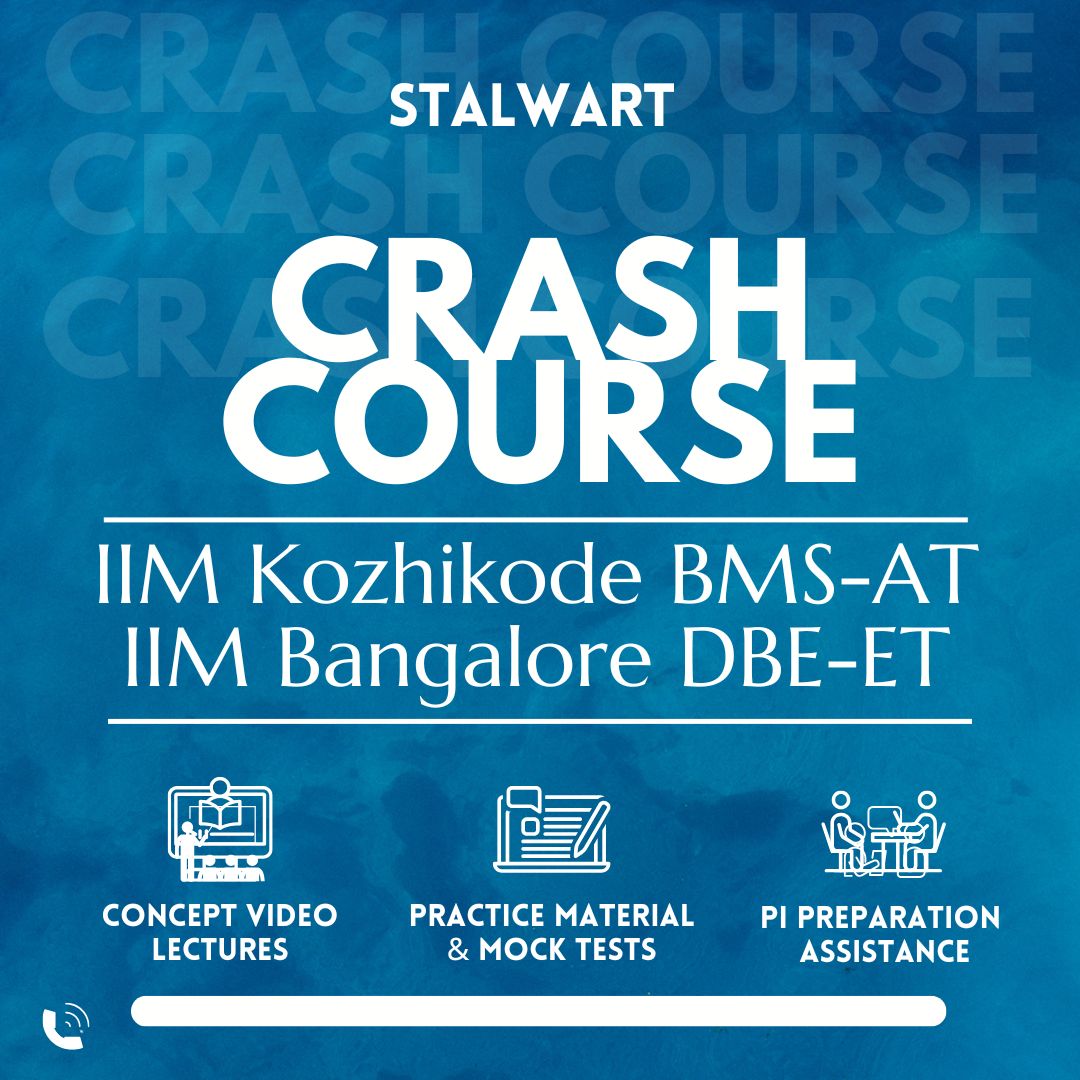 IIM B DBE-ET & IIM K BMS-AT Crash Course