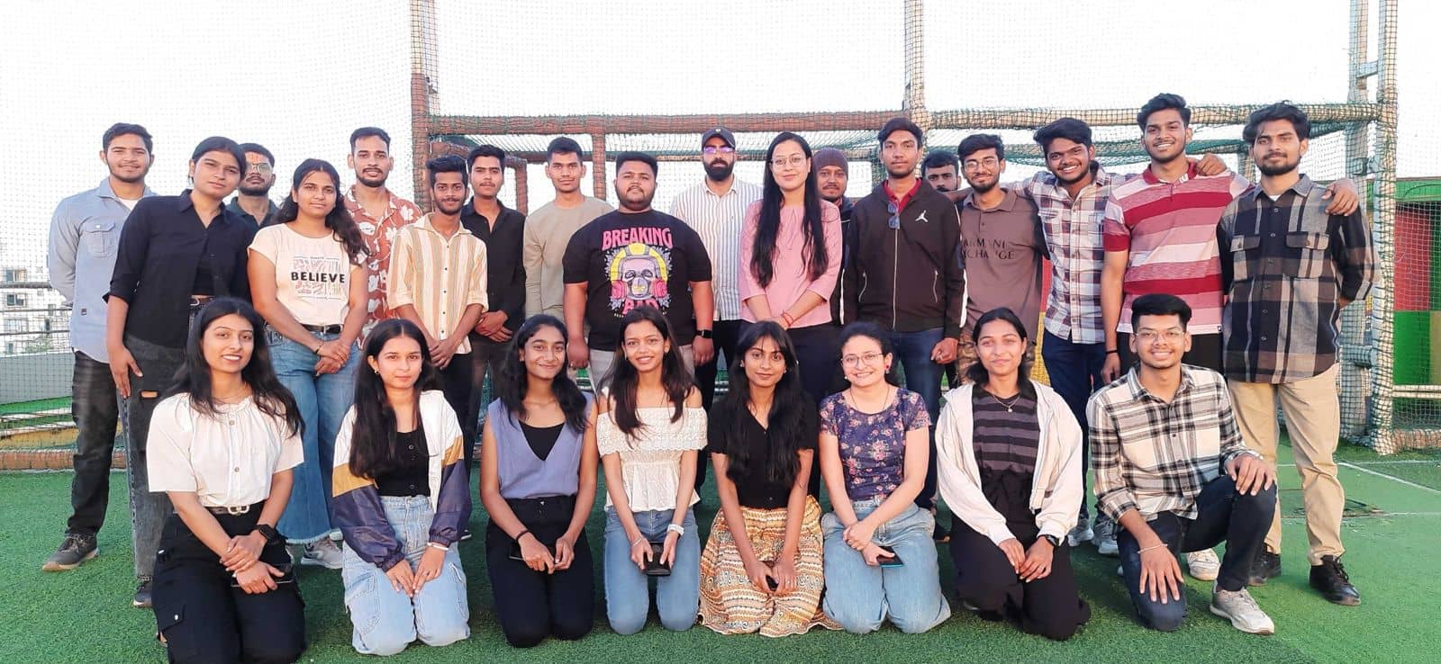 Students celebrating results at Stalwart Indore